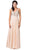 Dancing Queen - 2669 Bejeweled Sleeveless V Neck Low Scoop Back Gown Prom Dresses XS / Champagne