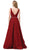 Dancing Queen - 2706 Deep V-neck A-line Gown Evening Dresses