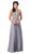 Dancing Queen - 2716 Lace Applique Halter A-line Dress Special Occasion Dress XS / Silver