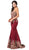 Dancing Queen - 2718 Gilded Plunging Sweetheart Trumpet Gown Special Occasion Dress XS / Burgundy