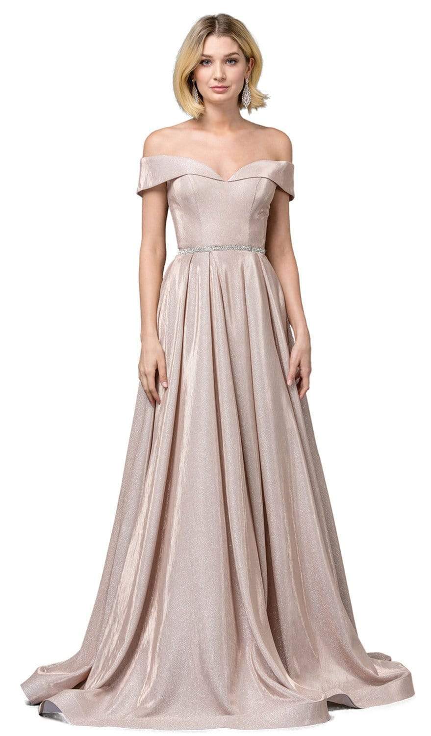 Dancing Queen - 2824 Iridescent Off Shoulder Gown with High Slit S / Rose Gold - Shop Dancing Queen dresses on Couture Candy at CoutureCandy.com Dancing Queen - 2824 Iridescent Off Shoulder Gown with High Slit S / Rose Gold - Shop Dancing Queen dresses on Couture Candy at CoutureCandy.com