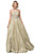 Dancing Queen - 2829 Embroidered Halter Neck Ballgown Evening Dresses XS / Light Yellow