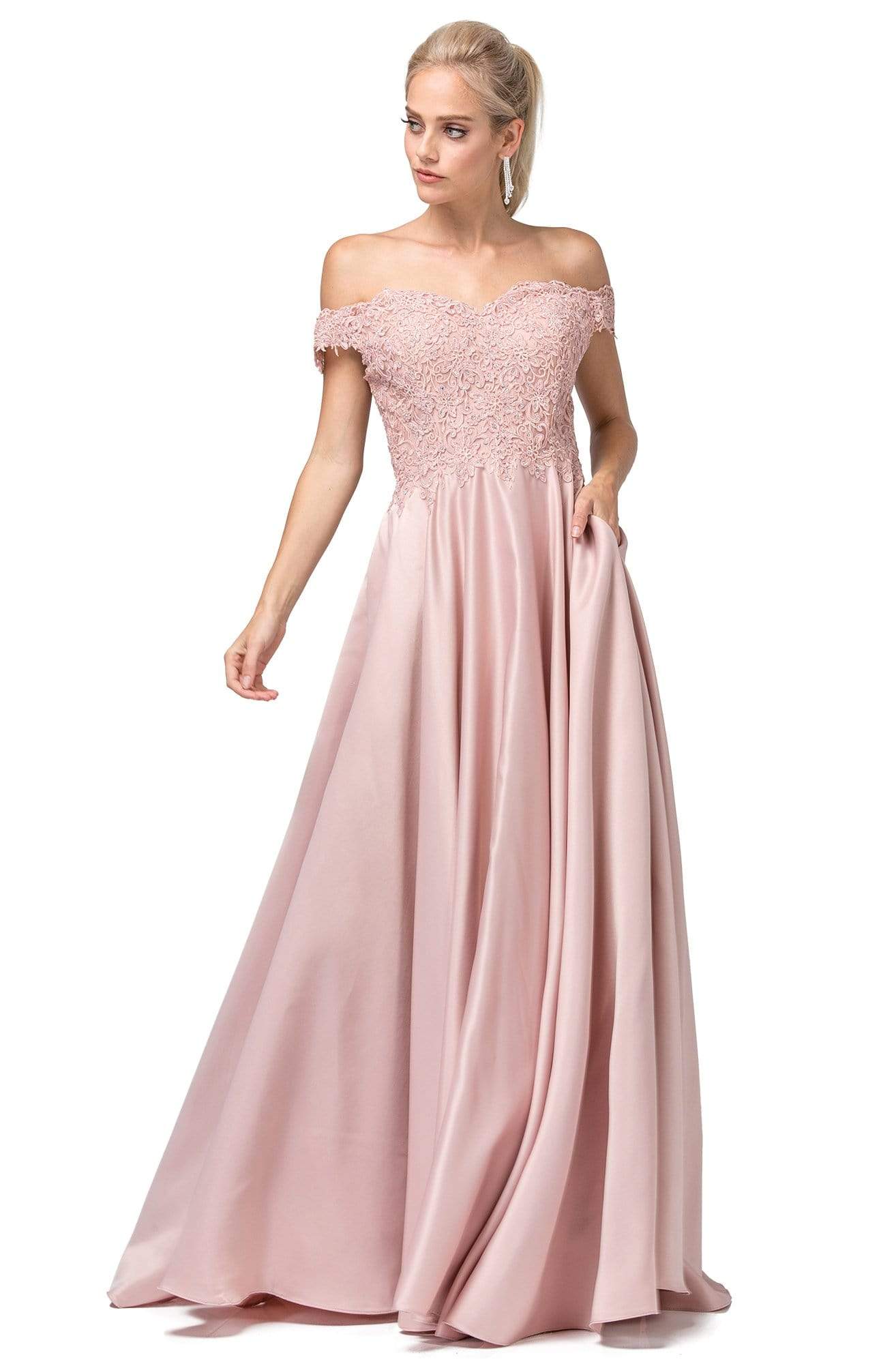 Dancing Queen - 2837 Embroidered Off-Shoulder Long A-line Dress L / Rose Gold - Shop Dancing Queen dresses on Couture Candy at CoutureCandy.com Dancing Queen - 2837 Embroidered Off-Shoulder Long A-line Dress L / Rose Gold - Shop Dancing Queen dresses on Couture Candy at CoutureCandy.com