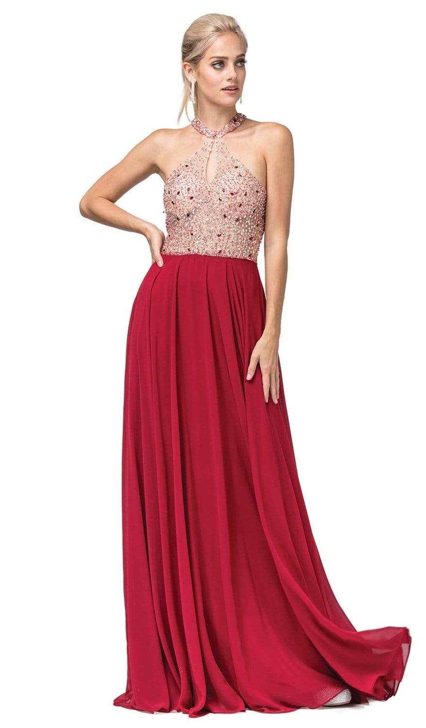 Dancing Queen - 2838 Beaded Keyhole Cutout Halter Long Dress 2XL / Mocha - Shop Dancing Queen dresses on Couture Candy at CoutureCandy.com Dancing Queen - 2838 Beaded Keyhole Cutout Halter Long Dress 2XL / Mocha - Shop Dancing Queen dresses on Couture Candy at CoutureCandy.com