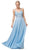 Dancing Queen - 2890 Embroidered Plunging V-neck A-line Dress Evening Dresses XS / Sky Blue