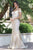 Dancing Queen - 2995 Off Shoulder Deep V-Neck Lace Sequins Prom Gown Evening Dresses XS / Champagne