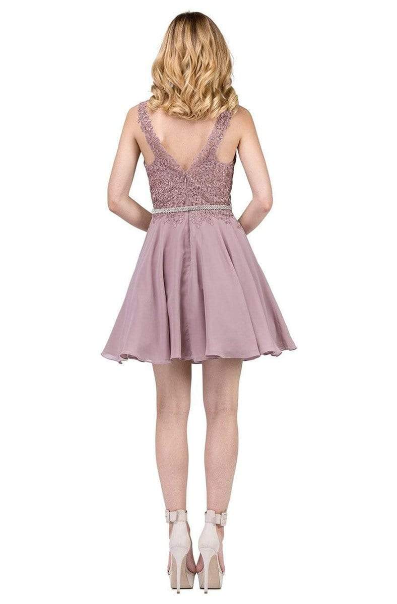 Dancing Queen - 3011 Plunging V-Neck Lace Bodice Homecoming Dress Couture Candy Dancing Queen - 3011 Plunging V-Neck Lace Bodice Homecoming Dress Couture Candy
