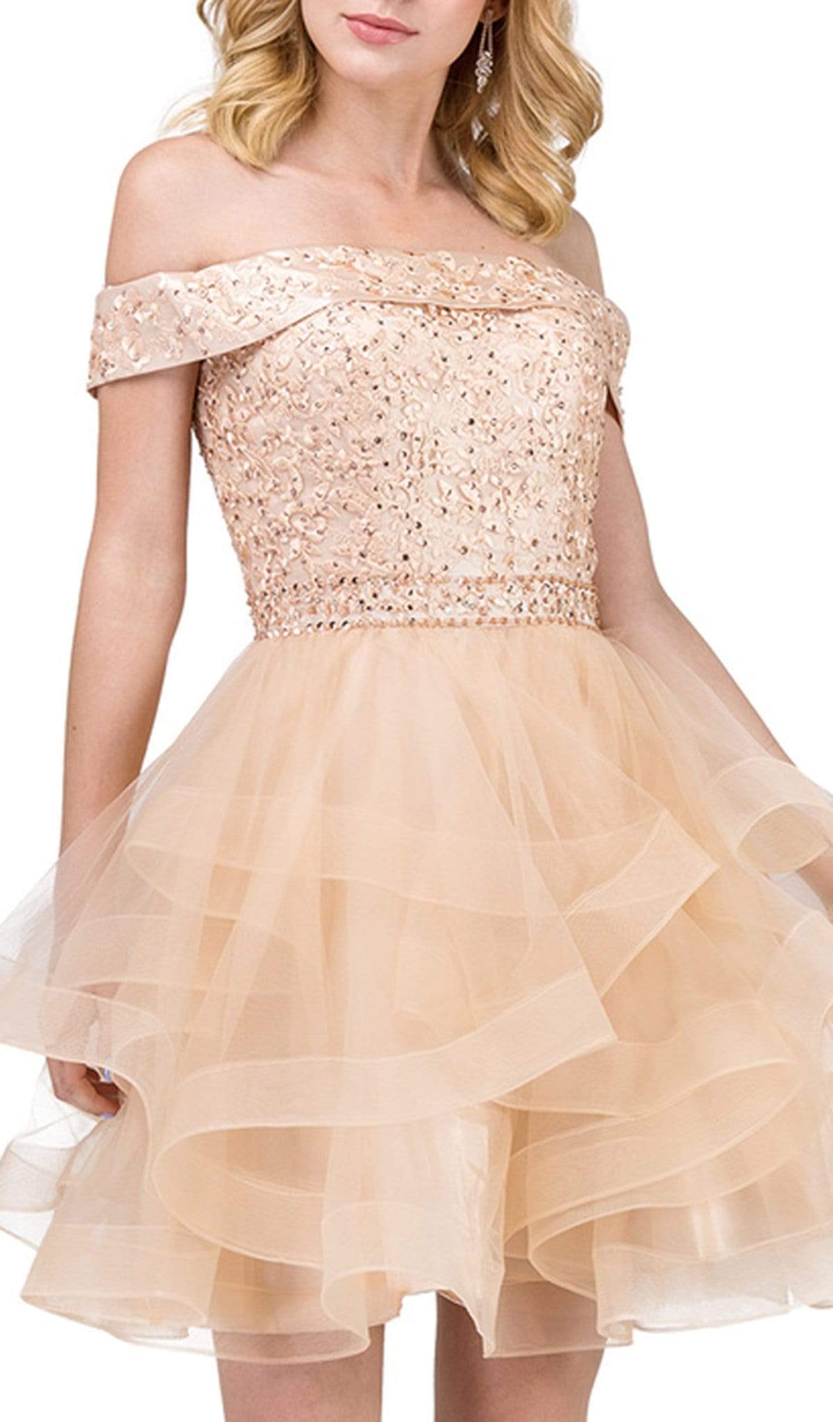 Dancing Queen - 3079 Off Shoulder Tiered Tulle Homecoming Dress XS / Off White - Shop Dancing Queen dresses on Couture Candy at CoutureCandy.com Dancing Queen - 3079 Off Shoulder Tiered Tulle Homecoming Dress XS / Off White - Shop Dancing Queen dresses on Couture Candy at CoutureCandy.com