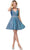 Dancing Queen - 3142 V-Neck Pleated A-Line Cocktail Dress Homecoming Dresses XS / Blue