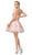 Dancing Queen - 3154 Trailing Glitter Motif A-Line Dress Homecoming Dresses
