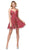 Dancing Queen - 3154 Trailing Glitter Motif A-Line Dress Homecoming Dresses XS / Burgundy