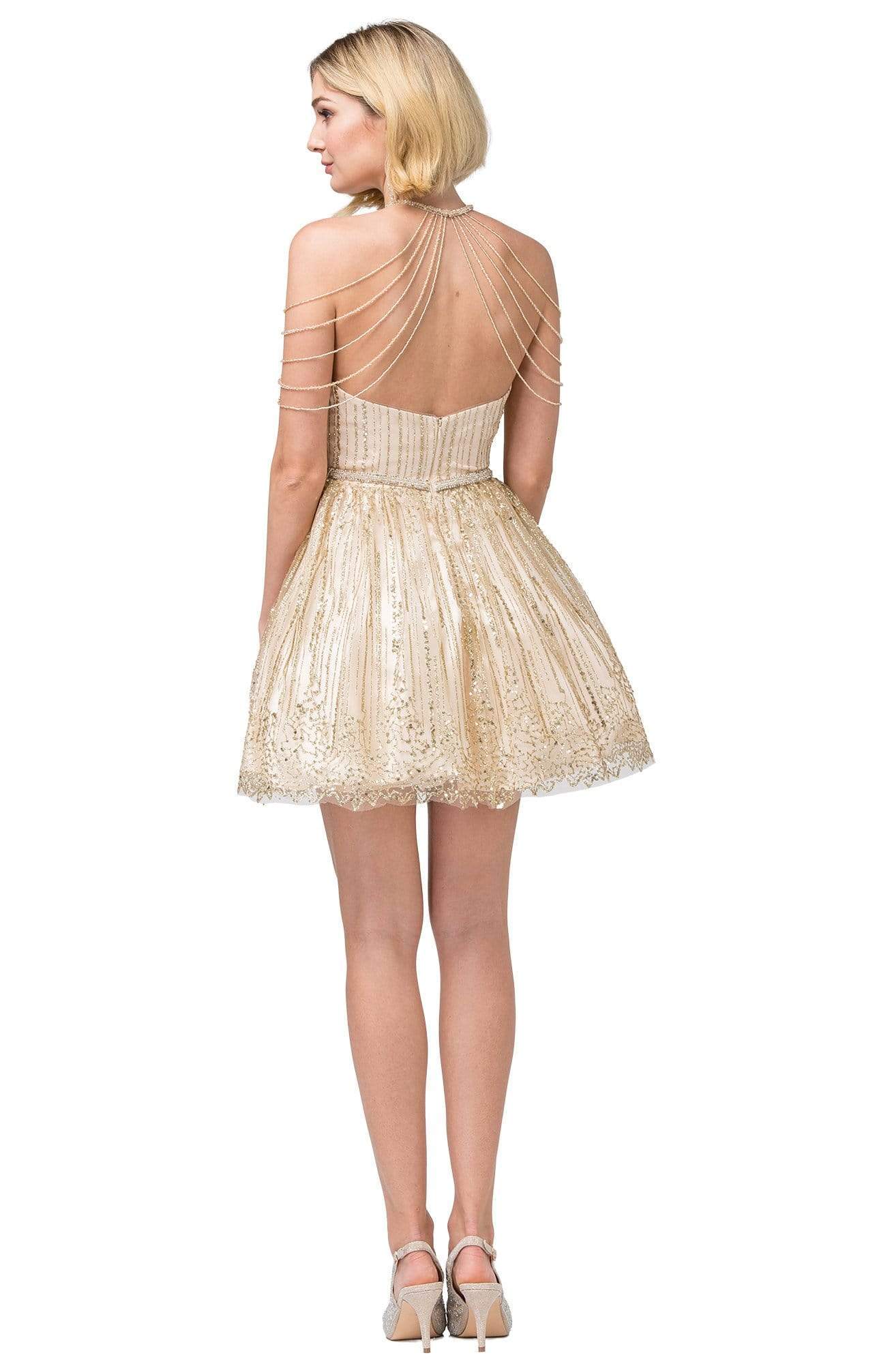 Dancing Queen - 3174 Embellished Halter Neck A-Line Dress XL / Rose Gold - Shop Dancing Queen Dresses On Couture Candy at CoutureCandy.com Dancing Queen - 3174 Embellished Halter Neck A-Line Dress XL / Rose Gold - Shop Dancing Queen Dresses On Couture Candy at CoutureCandy.com