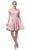 Dancing Queen - 3213 Off Shoulder Lace and Satin Cocktail Dress Homecoming Dresses XS / Dusty Pink