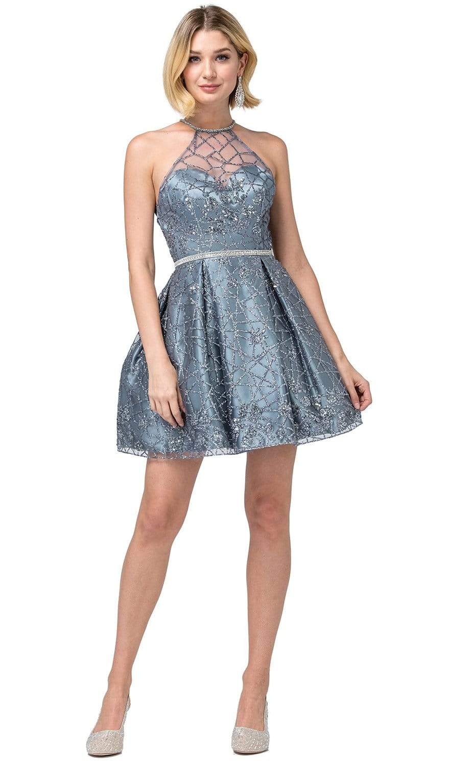 Dancing Queen - 3224 Strappy Halter A-Line Cocktail Dress Couture Candy Dancing Queen - 3224 Strappy Halter A-Line Cocktail Dress Couture Candy