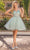 Dancing Queen 3337 - Beaded Curled A-Line Cocktail Dress Cocktail Dresses XS / Sage