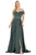 Dancing Queen - 4006 Pleated Off-Shoulder A-line Gown Prom Dresses XS / Hunter Green