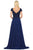 Dancing Queen - 4015 Short Sleeve Beaded Bodice Chiffon Gown Evening Dresses