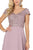 Dancing Queen - 4015 Short Sleeve Beaded Bodice Chiffon Gown Evening Dresses