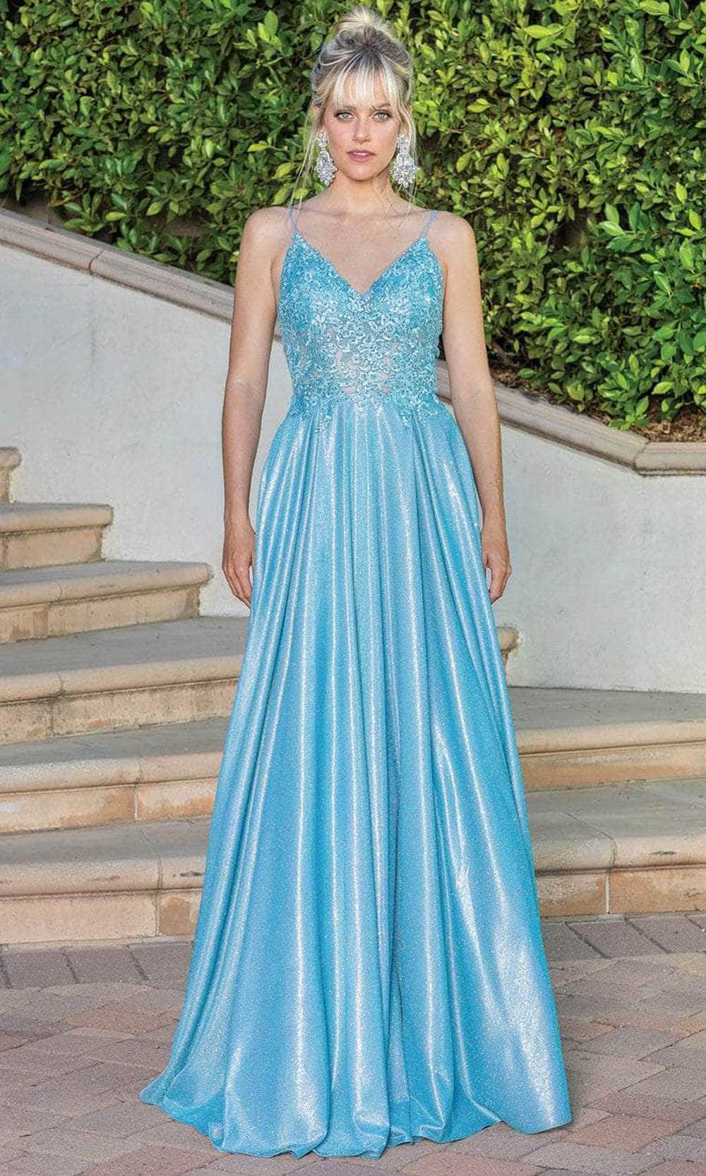Dancing Queen 4261 - Embroidered V-neck Prom Dress Couture Candy Dancing Queen 4261 - Embroidered V-neck Prom Dress Couture Candy