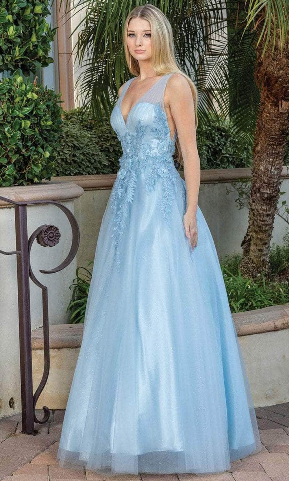Dancing Queen 4272 - Floral Appliqued Sleeveless Prom Dress Couture Candy Dancing Queen 4272 - Floral Appliqued Sleeveless Prom Dress Couture Candy