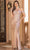 Dancing Queen 4338 - Cold Shoulder Sheath Prom Dress Long Dresses XS / Rose Gold