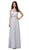 Dancing Queen - 9400 Illusion Neckline Beaded Belt A-Line Dress Bridesmaid Dresses XS / Off White