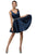 Dancing Queen - 9504 Jeweled Waistband Sweetheart Neck Satin A-line Cocktail Dress - 1 pc Navy in Size L available CCSALE S / Navy