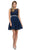 Dancing Queen - 9659 Illusion Lace Bodice Cocktail Dress Cocktail Dresses XS / Navy