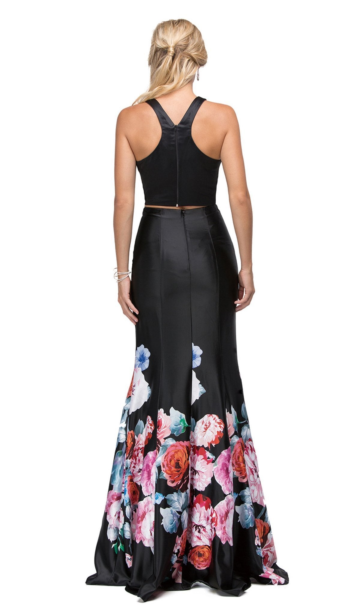 Dancing Queen - 9904 Two-Piece Floral Multi-print Formal Dress Couture Candy Dancing Queen - 9904 Two-Piece Floral Multi-print Formal Dress Couture Candy
