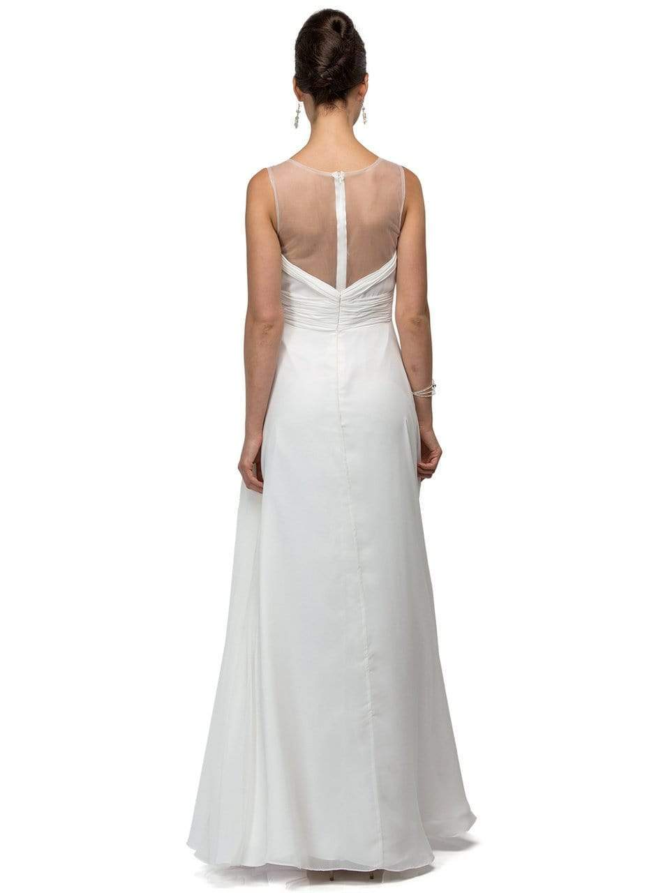 Dancing Queen Bridal - 9539 Sophisticated Ruched V-Neck Chiffon A-line Dress XS / Burgundy - Shop Dancing Queen Bridal dresses on Couture Candy at Dancing Queen Bridal - 9539 Sophisticated Ruched V-Neck Chiffon A-line Dress XS / Burgundy - Shop Dancing Queen Bridal dresses on Couture Candy at