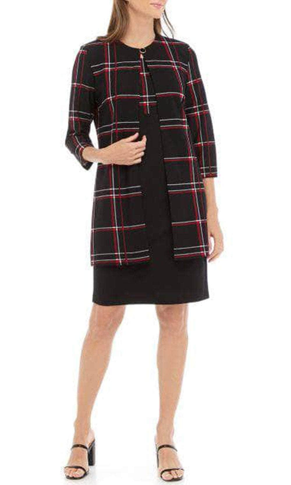 Danny & Nicole 27062M - Scoop Plaid Print Formal Dress Couture Candy Danny & Nicole 27062M - Scoop Plaid Print Formal Dress Couture Candy