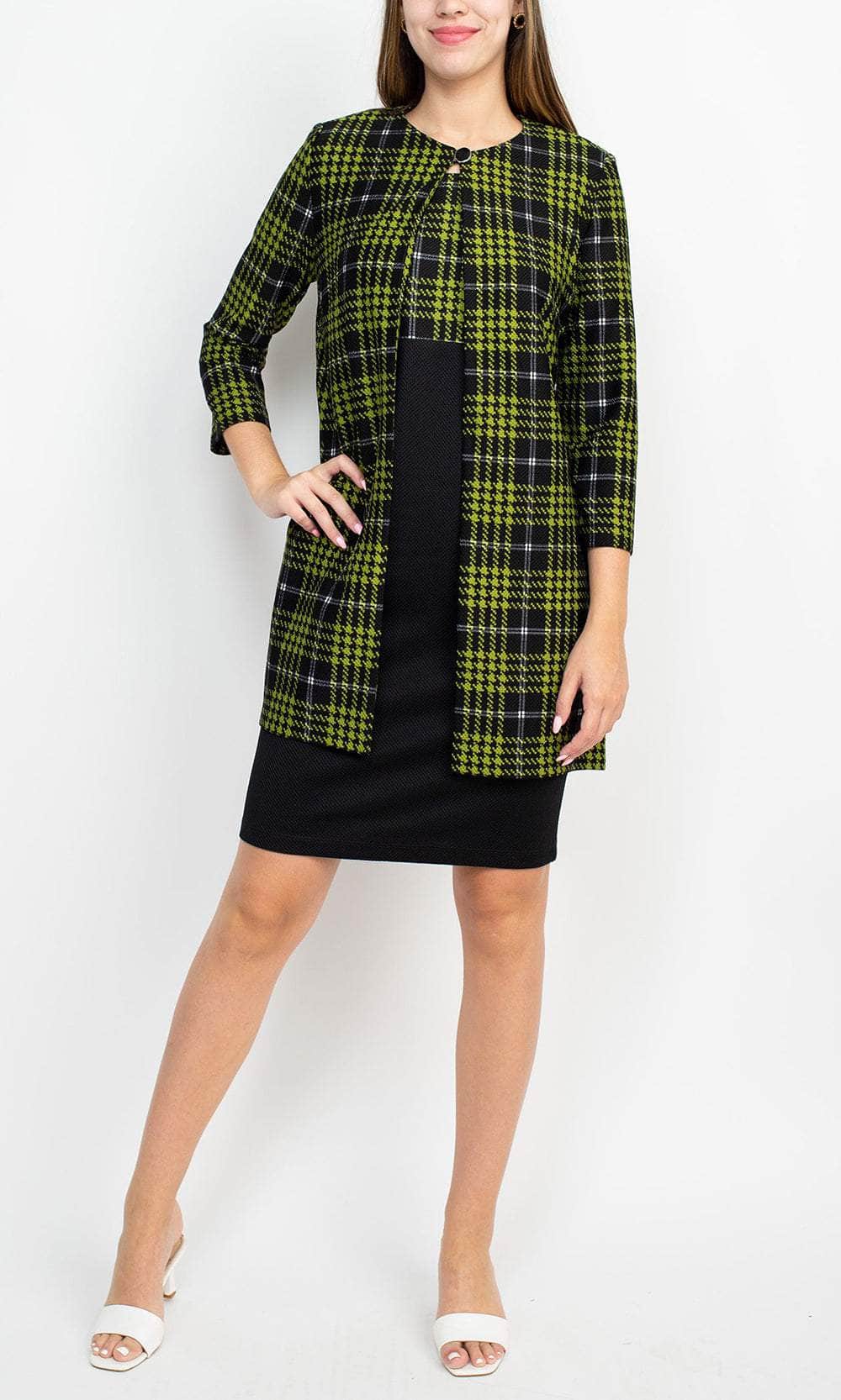 Danny & Nicole 27134M - Checkered Sheath Formal Dress Danny & Nicole 27134M - Checkered Sheath Formal Dress