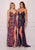 Dave & Johnny A10285 - Floral Lace-Up Back Evening Dress Evening Dresses 00 / Fuschia Pink