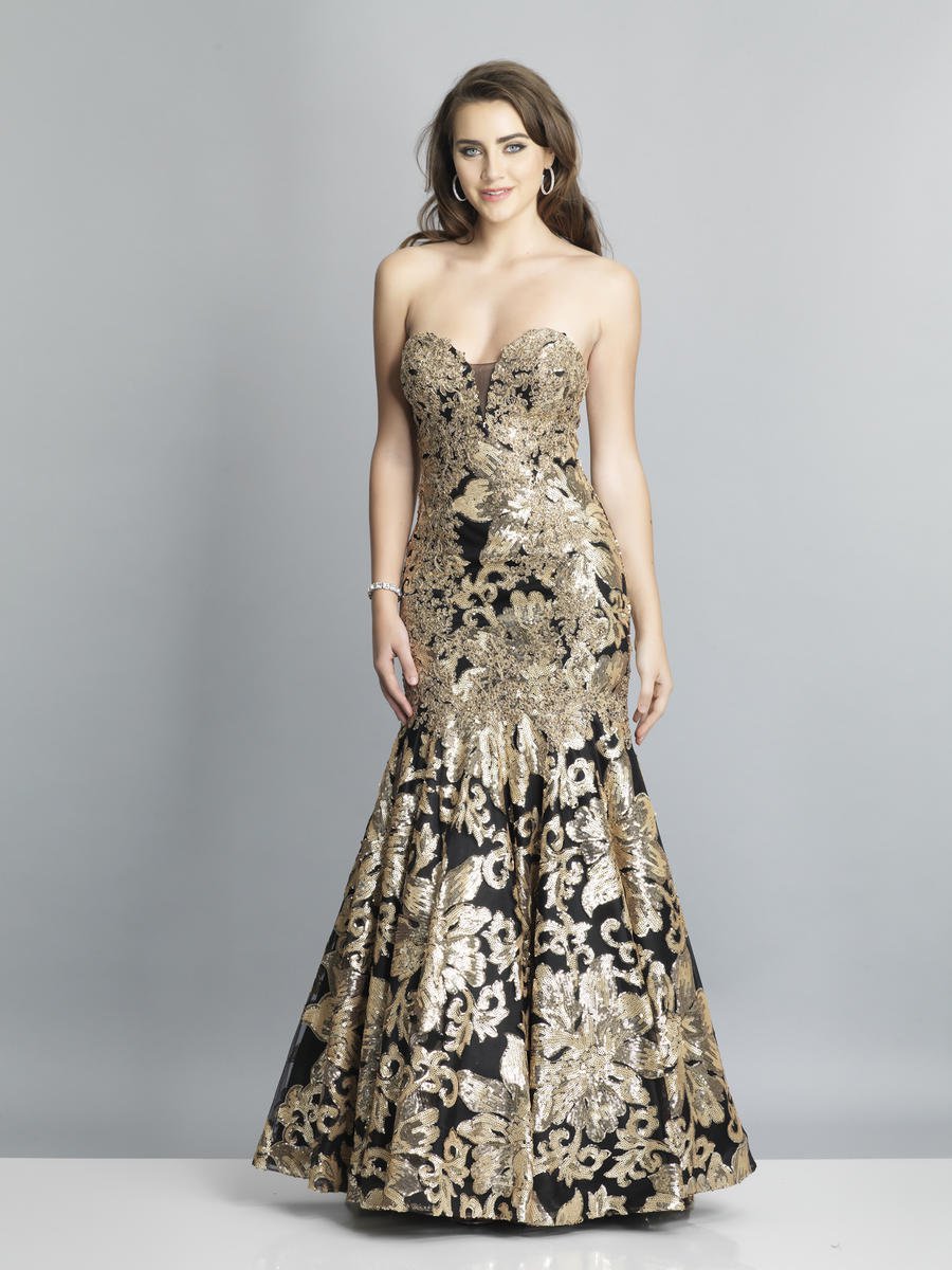 Dave & Johnny - A6768 Sleeveless Beaded Lace Trumpet Evening Gown Couture Candy Dave & Johnny - A6768 Sleeveless Beaded Lace Trumpet Evening Gown Couture Candy