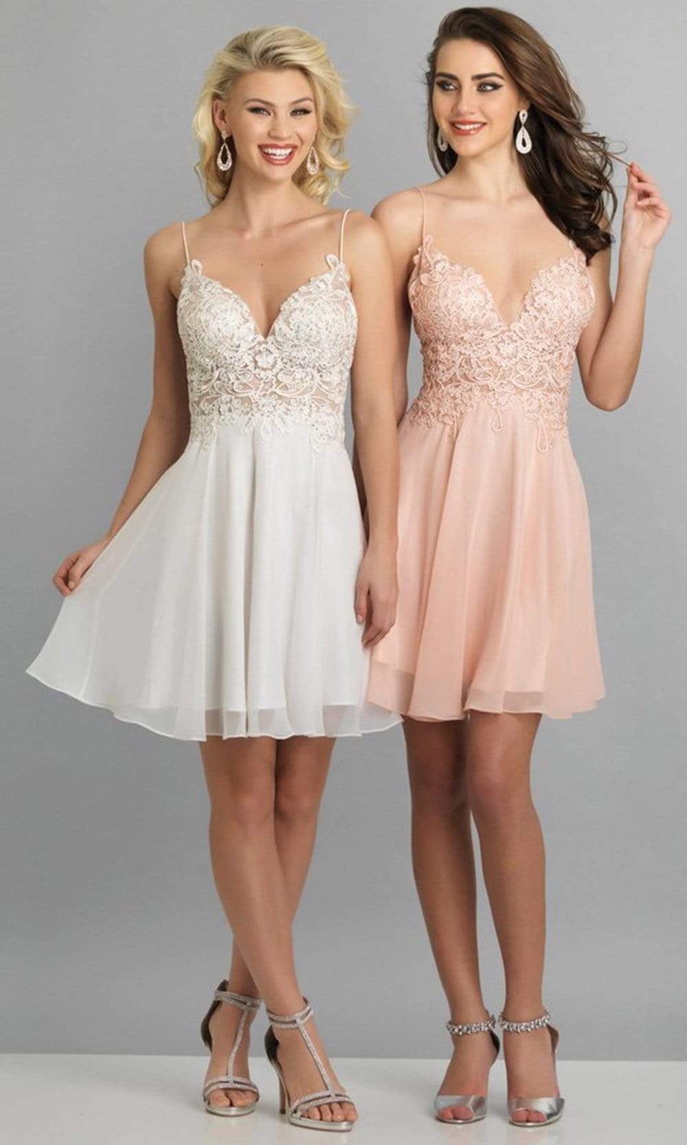 Dave & Johnny - A8003 Sheer Lace Bodice Fit And Flare Cocktail Dress Couture Candy Dave & Johnny - A8003 Sheer Lace Bodice Fit And Flare Cocktail Dress Couture Candy