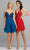 Dave & Johnny - A8003 Sheer Lace Bodice Fit And Flare Cocktail Dress Homecoming Dresses 00 / Red