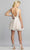 Dave & Johnny - A8341 Pearl-Beaded Waist Appliqued Tulle Dress Homecoming Dresses