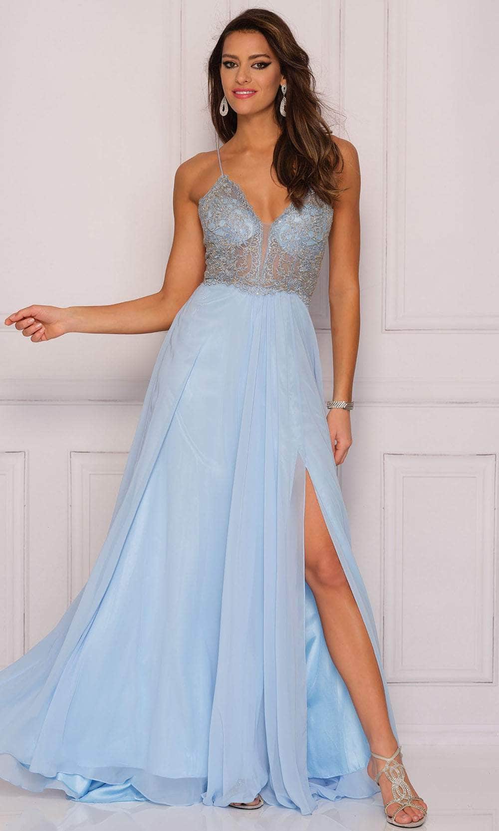 Dave & Johnny A9236 - Laced Fitted Bodice Sleeveless A-Line Gown Couture Candy Dave & Johnny A9236 - Laced Fitted Bodice Sleeveless A-Line Gown Couture Candy