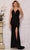 Dave & Johnny A9623 - Plunging Neck Halter Satin Gown Prom Dresses 00 / Black