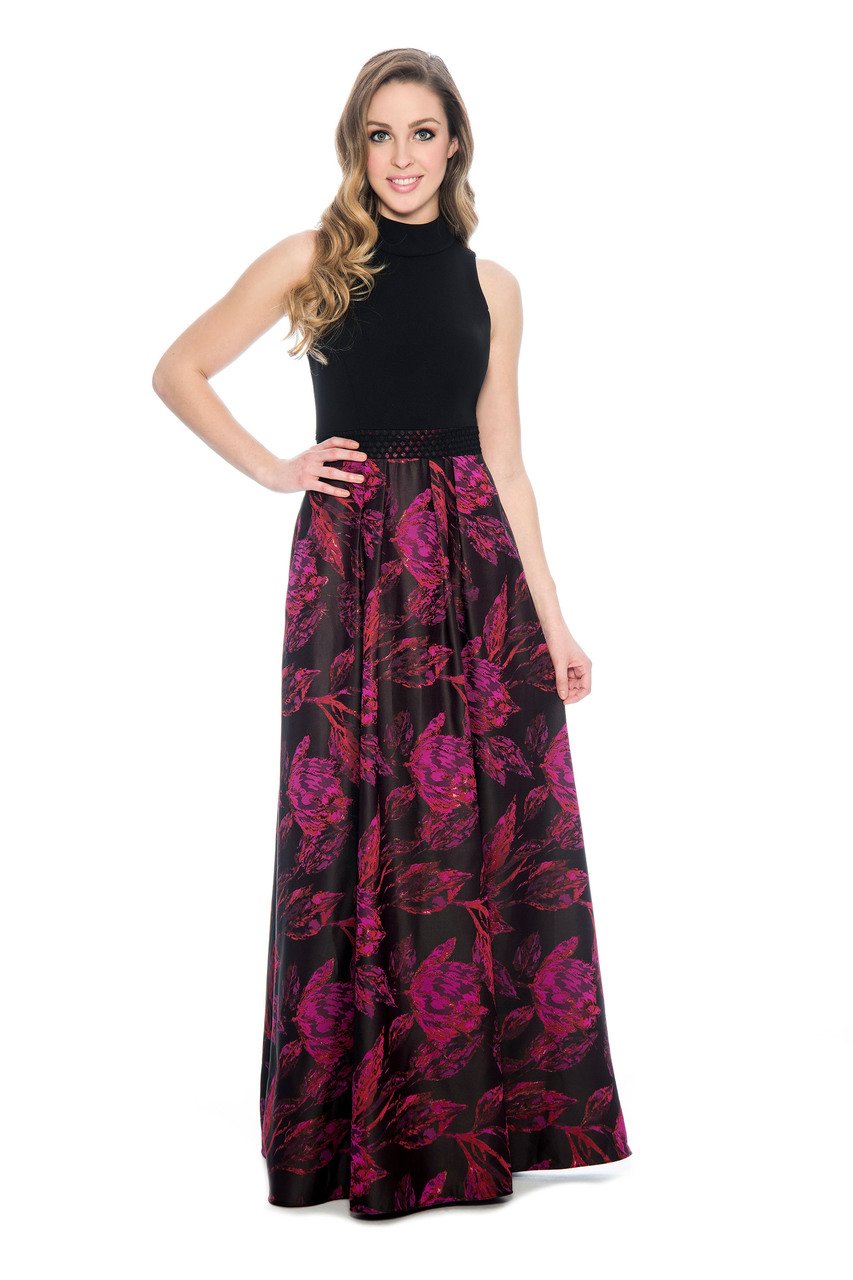 Decode 1.8 - 184224 High Neck Floral Jacquard A-Line Dress Decode 1.8 - 184224 High Neck Floral Jacquard A-Line Dress