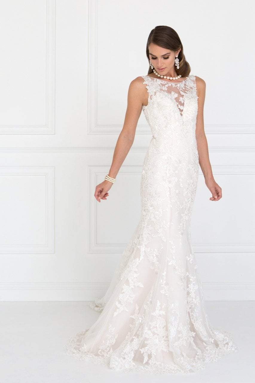 Elizabeth K Bridal - GL1514 Beaded Lace Illusion Bateau Mermaid Weddin Couture Candy Elizabeth K Bridal - GL1514 Beaded Lace Illusion Bateau Mermaid Weddin Couture Candy