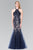 Elizabeth K Bridal - GL2243 Lace Halter Mermaid Gown Special Occasion Dress XS / Navy