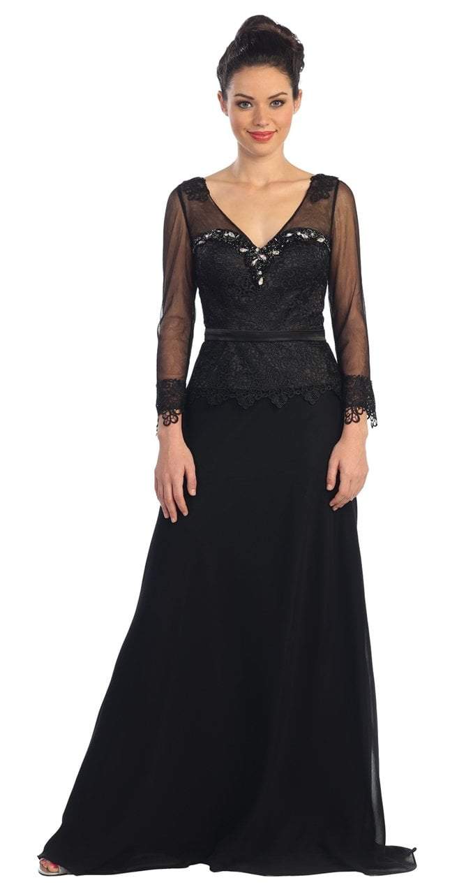 lizbeth classic twist formal dress Beaded-Corset Long Prom Dress with Ruffles Royal Blue / 2