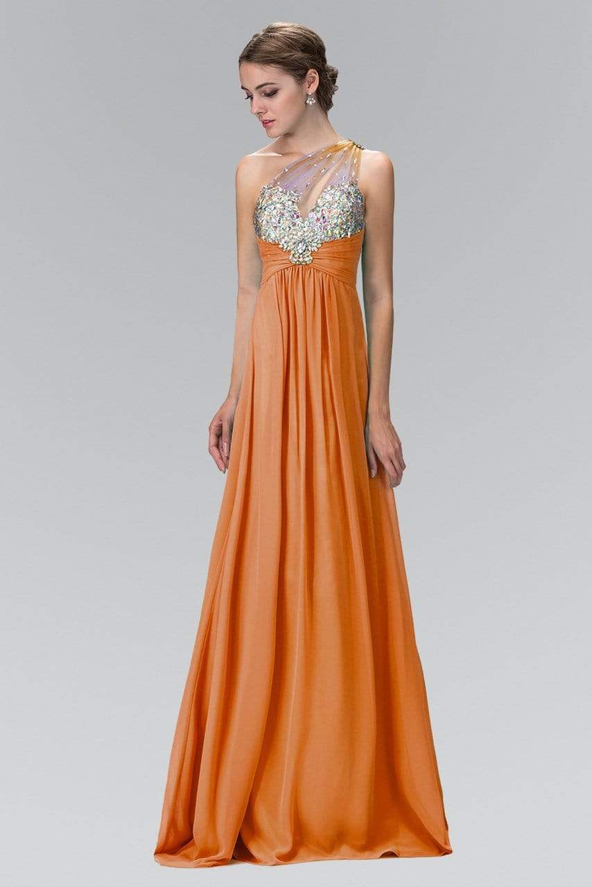 Elizabeth K - GL1138 Sheer Asymmetrical Ornate A-Line Gown L / Orange - Shop Elizabeth K dresses on Couture Candy at CoutureCandy.com Elizabeth K - GL1138 Sheer Asymmetrical Ornate A-Line Gown L / Orange - Shop Elizabeth K dresses on Couture Candy at CoutureCandy.com