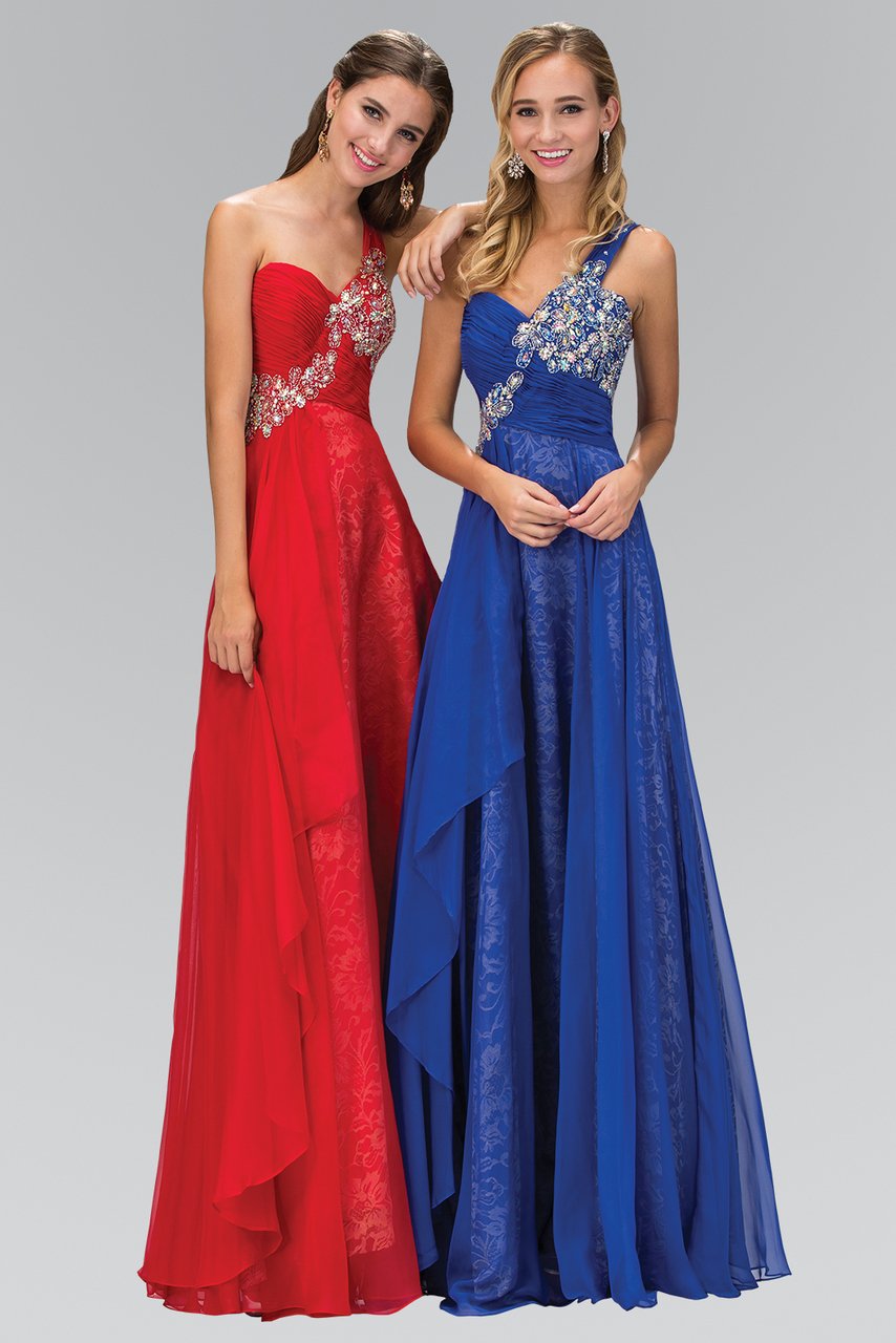 Elizabeth K - GL1154 Asymmetrical Ruched Ornate Gown XS / Red - Shop Elizabeth K dresses on Couture Candy at CoutureCandy.com Elizabeth K - GL1154 Asymmetrical Ruched Ornate Gown XS / Red - Shop Elizabeth K dresses on Couture Candy at CoutureCandy.com