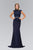 Elizabeth K - GL1421 Laced High Neck Gown Special Occasion Dress XS / Navy