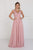 Elizabeth K - GL1525 Ruched Deep Sweetheart Chiffon A-Line Gown Special Occasion Dress XS / D/Rose