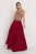 Elizabeth K - GL1526 Lace Embellished High Neck Chiffon Gown Bridesmaid Dresses XS / Burgundy