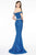 Elizabeth K - GL1829 Off Shoulder Jeweled Waist Glitter Gown Evening Dresses