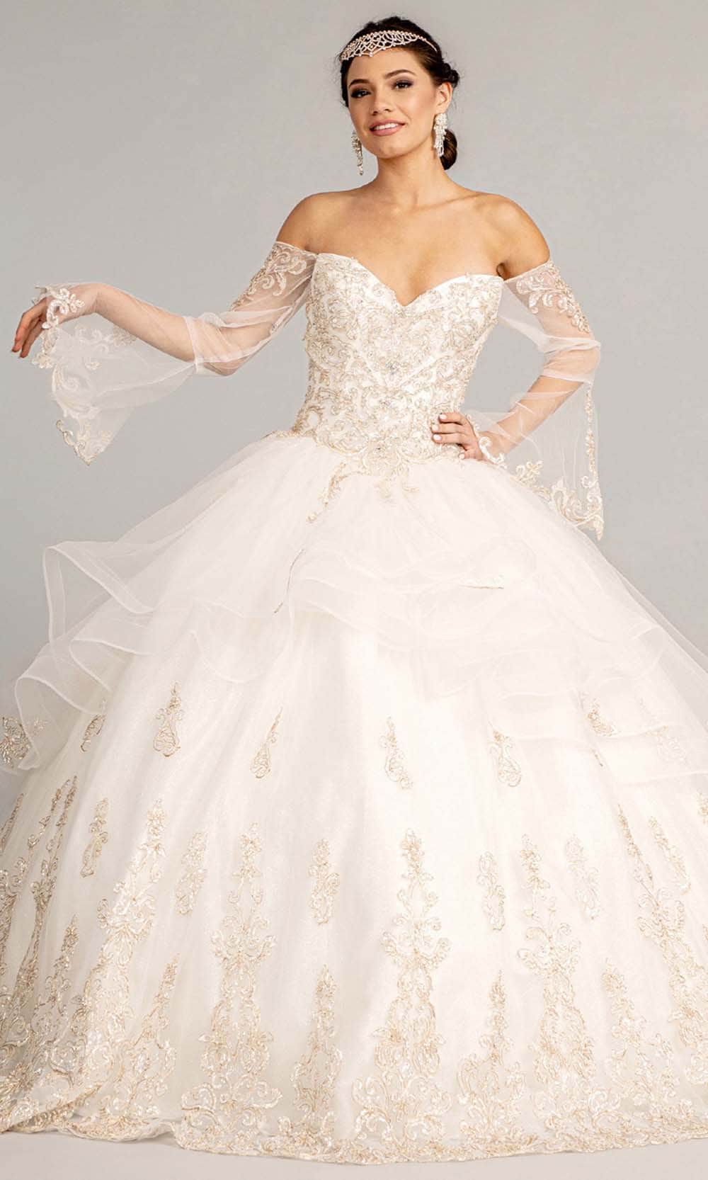 long angel sleeve dress Sexy Wedding Gown with Long Angel Cape Sleeves HAREM's Brides